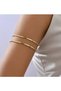 Gold Women Accessory Steel Arm Jewelry Ornament Adjustable Bracelet Plain Pattern Jewelry Pazu Wristbands Vintage