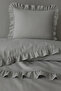 Single Ruffled Duvet Cover Set 100% Cotton Private Gray - 2