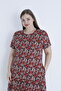 Women's Plus Size Cotton Modal Fabric Print Summer Dress 7863 - 7