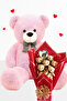 90 cm Plush Bear Romantic Milk Coffee Teddy Bear Bouquet with Balloons for Valentine's Day Birthday and Special Day Gift