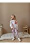Plush Labubu Baby Figured Floral Patterned Cotton Fabric Double Suit with Elastic Waist Flexible Leggings - 6
