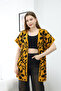 V-Neck Unlined Jacquard Panel Floral Patterned Seasonal Knitwear Vest Cardigan