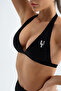 Sunkiss-V Black Women's Sports Bra Triangle - Padded, Push-Up Effect and Drawstring Back Detail - 3