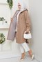 Women's Hooded Striped Seasonal Mink Trench - 3