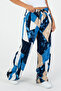 Women's Relaxed Fit Blue Patterned Wide Leg Trousers – Casual Combination Stylish - 4