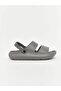 Gray Leather-Look Men's Sandals - 2