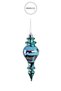 Christmas Ornament Glittery Windmill 3-Piece Ball Blue 14 cm - 2