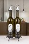 2-Piece Standed Leakproof-Lid Glass Sunflower and Olive Oil Labeled Oil Dispenser Set 800 ml