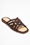 Alisha Brown Genuine Leather Knitted Strap Women's Slippers - 3