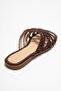 Alisha Brown Genuine Leather Knitted Strap Women's Slippers - 5