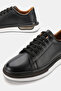 Men's Black Khaki Natural Leather Lace up Sneaker Shoes - 4