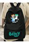 حقيبة ظهر مدرسية مطبوعة على شكل رسوم متحركة Bluey، وحقيبة ظهر للمدرسة، وحقيبة ظهر للمواد التعليمية مع جيب أمامي