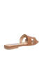 Womens Hadyn Cognac Leather Flat Sandals - 4
