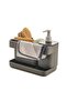 Tidy Up Grey Sink Organizer with Soap Dispenser & Sponge Holder – Made in Italy - 3