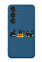 Protective Liquid Silicone Case For Samsung Galaxy S24 Plus (Blue) - Cats Pumpkin Halloween2