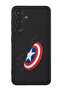 Protective Liquid Silicone Case For Samsung Galaxy S24 Plus (Black) - Captain America Shield