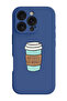 iPhone 16 Pro Max Blue Protective Liquid Silicone Shockproof Case - No Coffee No work