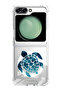 Case for Samsung Galaxy Z Flip 5 Compatible with MagSafe, Shockproof Phone Bumper Cover Blue Turtle