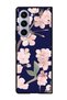 Protective Case For Samsung Galaxy Z Fold 6 Pink Flowers In Blue