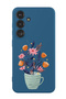 Protective Liquid Silicone Shockproof Case For Samsung Galaxy S24 Plus (Blue) - Cup of Flower
