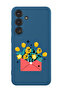 Protective Liquid Silicone Shockproof Case For Samsung Galaxy S24 Plus (Blue) - flowers in envelope