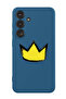 Protective Liquid Silicone Shockproof Case For Samsung Galaxy S24 Plus (Blue) - Yellow Crown