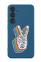 Protective Liquid Silicone Shockproof Case For Samsung Galaxy S24 Plus (Blue) - Peace symbol