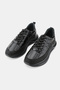 Men's Black Patent Leather Genuine Leather Lace up Sneaker Shoes - 2