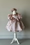 Special Design Girl's Dress with Floral and Pearl Details, Ruffled Sleeves, and Crown Accessory - 4