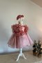 Special Design Girl's Dress, Flower and Pearl Detail, Ruffle Sleeves, Crown Accessory - 2