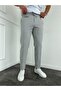 Gray Seersucker Fabric Lycra Trousers - 3