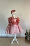 Special Design Girl's Dress, Flower and Pearl Detail, Ruffle Sleeves, Crown Accessory - 5