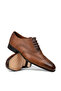 Men's Genuine Leather Tan Color Leather Shoes - 3