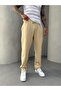 Beige Waffle Fabric Baggy Trousers