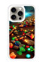 Protective Case Cover For APPLE IPHONE 15 Pro Max Glowing Stones 1 (White Bumper)