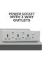 3 Way-Socket Extension Strip, White, Multi-Outlet Power Strip with Individual Switches Witho - 5