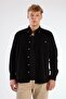 Men's Regular Fit Long Sleeve Black Shirt - 4