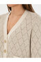 Ecru Regular Fit Knitwear Cardigan 50310988-Vr019 - 7