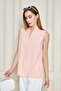Women's Stylish Button Detailed Sleeveless Blouse - Office & Casual Combination - 5