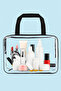 Vacation, Beach, Cosmetics, Make-up Care Bag Set, Transparent Waterproof, Large Size 2 Pieces Bag - 4