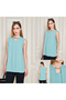 Women's Round Neck Sleeveless Blouse with Metal Accessories - Multiple Color Options - 7
