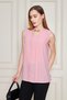 Women's Round Neck Sleeveless Blouse with Metal Accessories - Multiple Color Options - 3