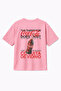 Pink Oversize Unisex Cola Printed T-Shirt T-Shirt