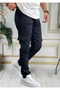 Men's Jeans Panyalon Cargo Pocket High Waist Dume Zipper Flexible Lycra Comando