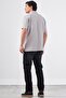 Men's Slim Fit Polo Collar Gray T-Shirt - 4