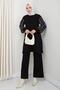 Tunic Set with Sleeve Glitter Detail and Knitwear Trousers - 2