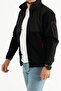 Men's Black Slim Fit Anti-pilling Non-Pilling Full Zipper Softshell Garnished Fleece Sweatshirt - 6
