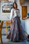 Green Color Bohemian Floral Patterned Silk Skirt - 8