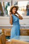 Blue Color Cleopatra Hair Braided Muslin Dress - 5