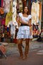 White Color Madonna Collar Muslin Short Dress - 4